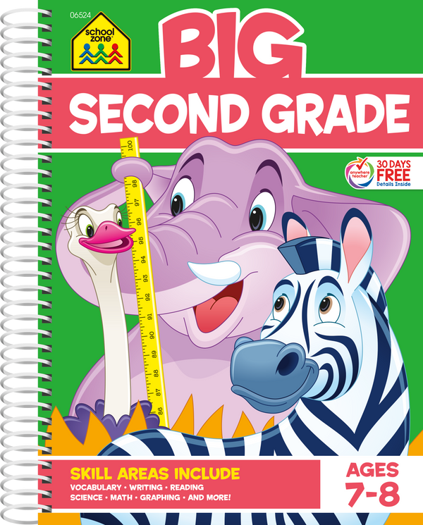 Big Second Grade Workbook covers a wide range of subjects that will keep kids focused while they enjoy learning.