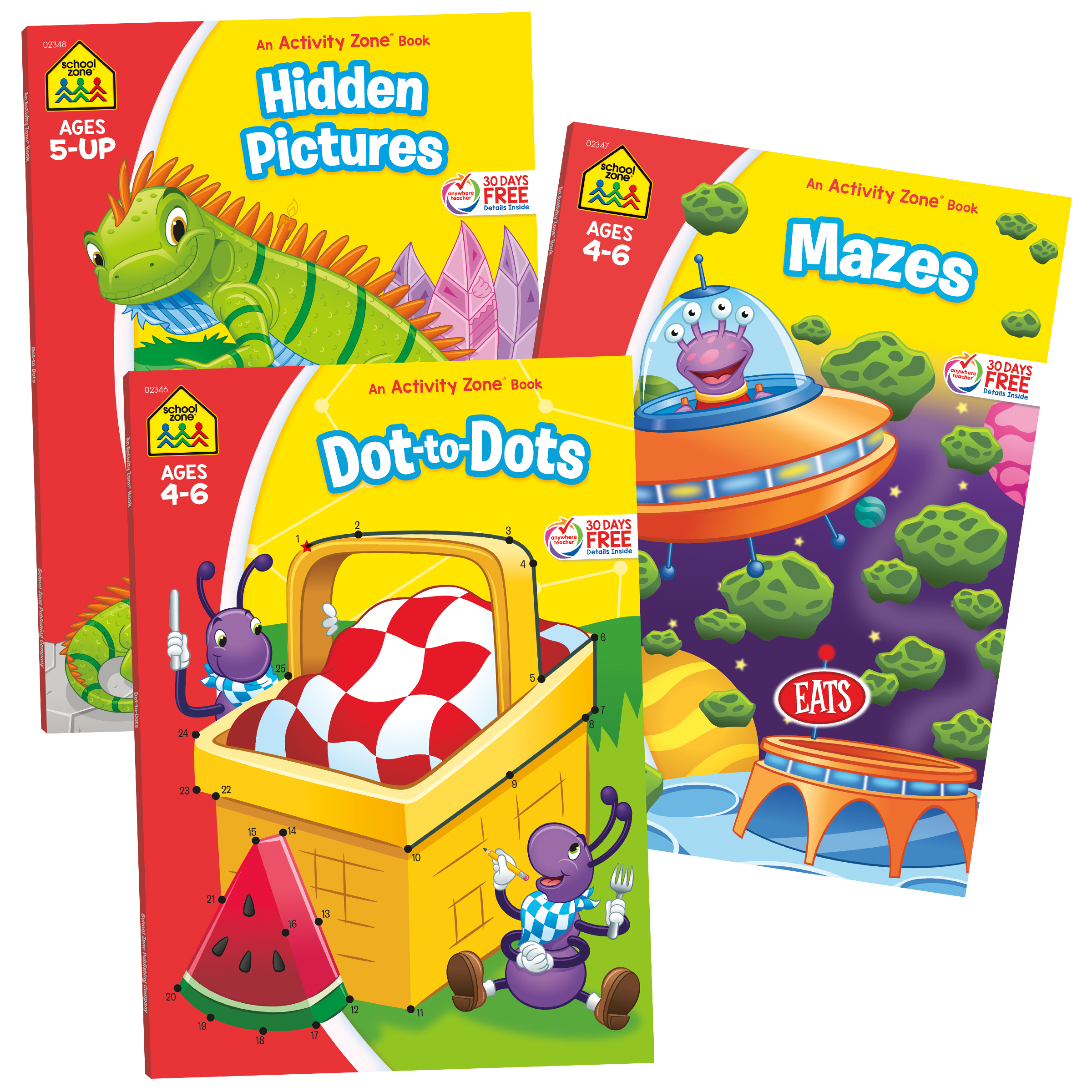 Hidden Pictures, Mazes & Dot-to-Dot Activity Zone 3-Pack Workbook