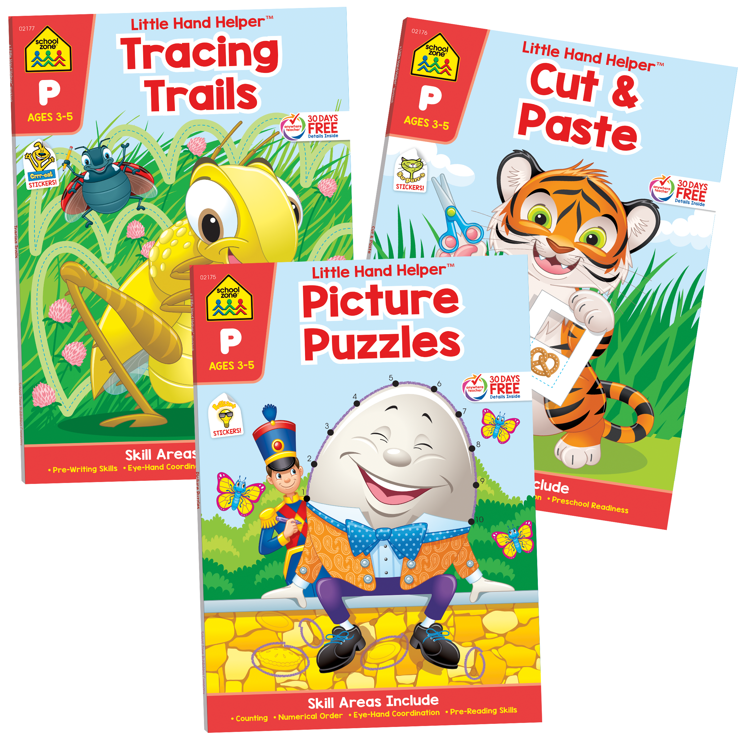 Little Hand Helper Preschool Activity 3-Pack Workbook Set (Amazon