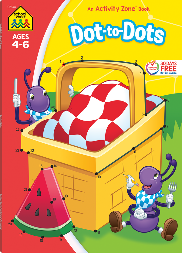 Dot-to-Dots Deluxe Edition Activity Zone Workbook is loaded with fun and learning.