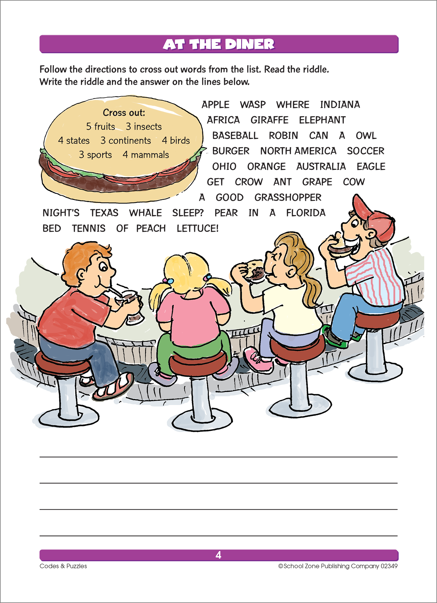 Codes & Puzzles Workbook School Zone Publishing Company