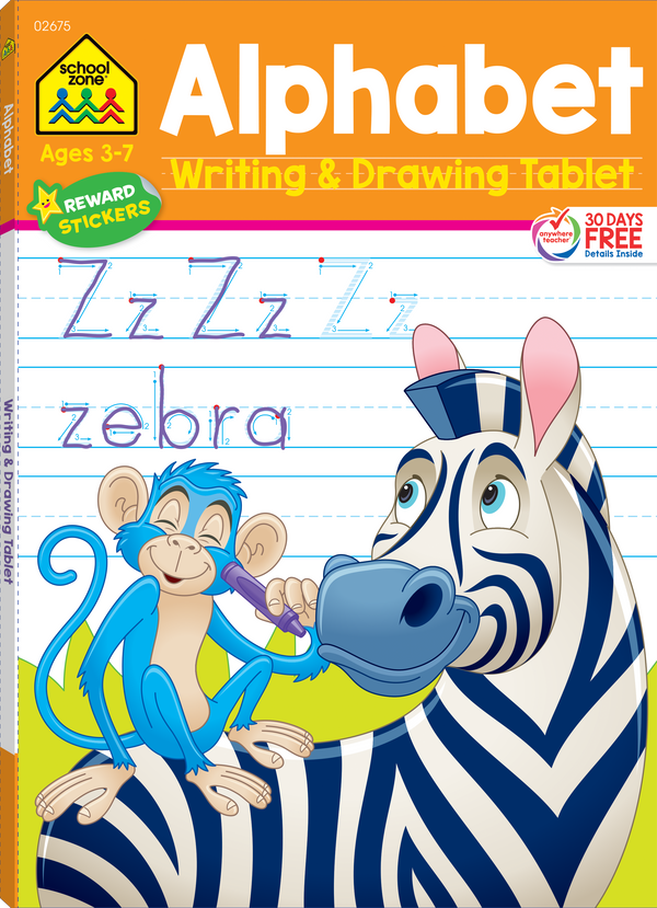 Alphabet Writing & Drawing Tablet provides whimsical ABC practice!
