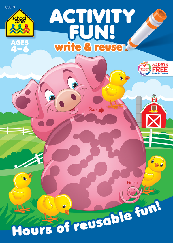 This Activity Fun! Write & Reuse Workbook makes learning essential skills lots of fun!