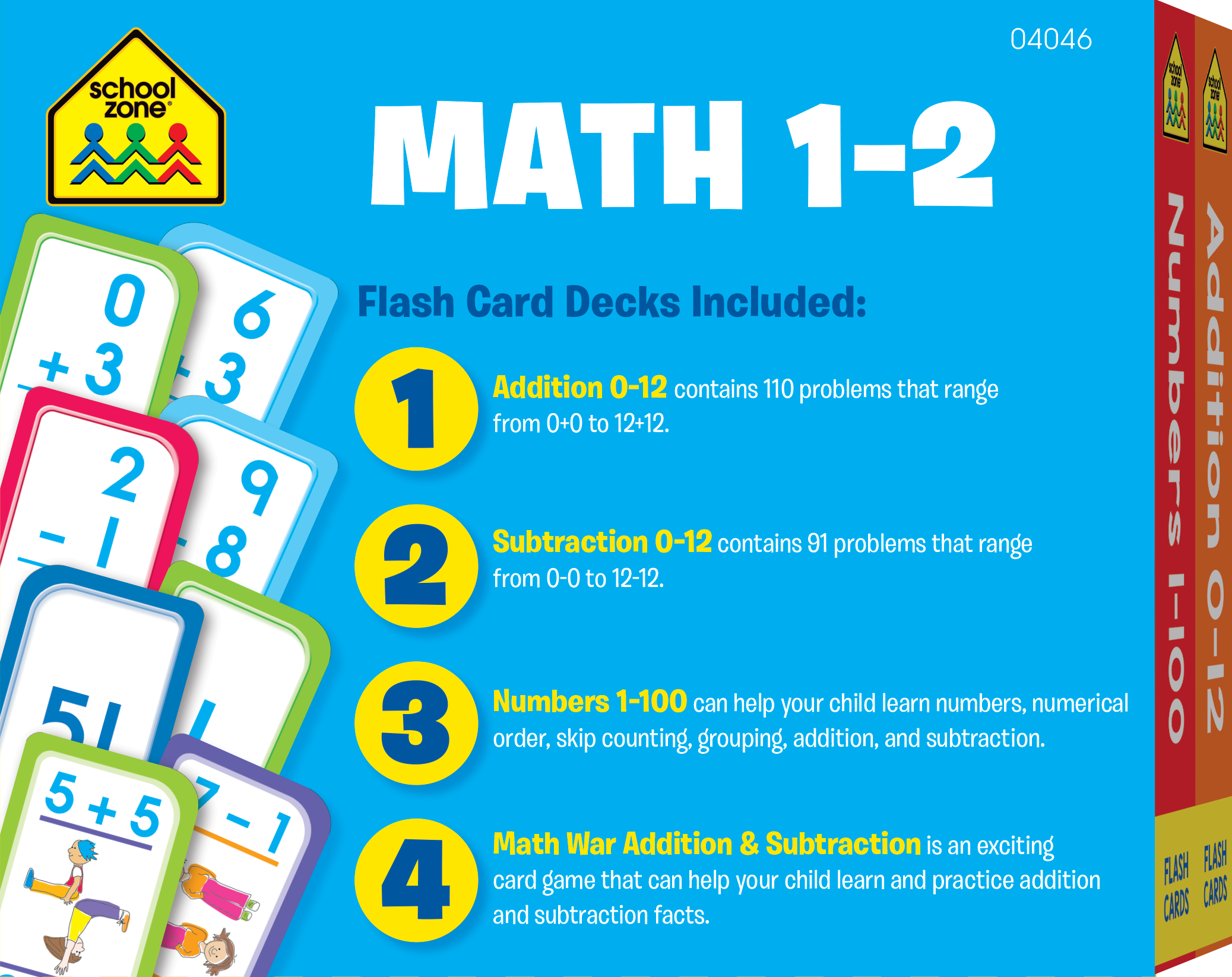 Math Grades 1-2 Flash Cards (4-Pack) – School Zone Publishing Company