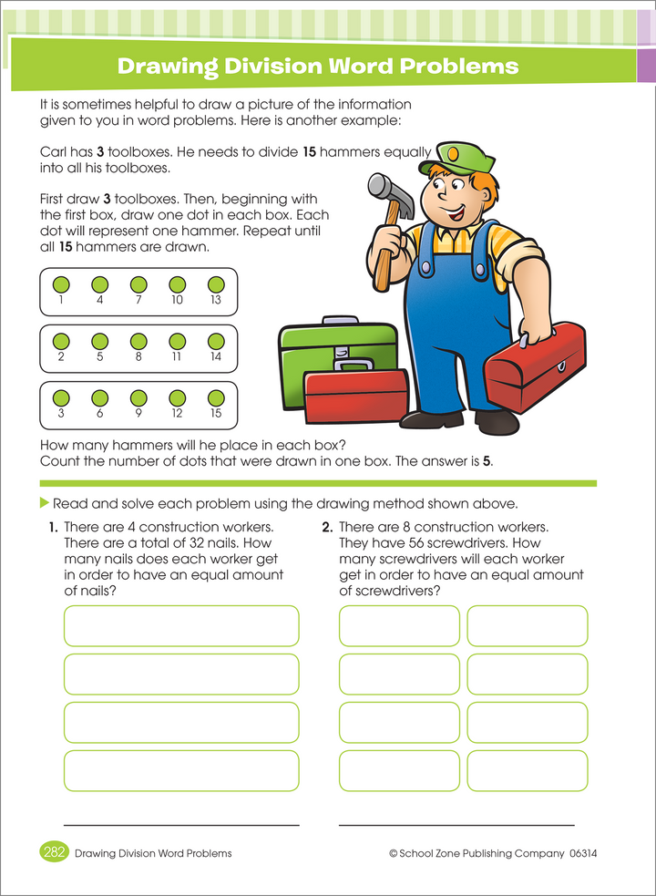 The story problems in Big Third Grade Workbook put kids' math, comprehension, and thinking skills to work.