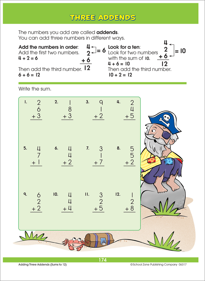 The simple instructions in Big First Grade Workbook make learning basic math easy for kids.