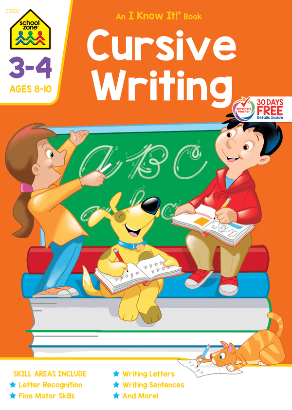 Cursive Writing 3-4 Workbook refines fine motor skills while providing lessons in cursive writing.