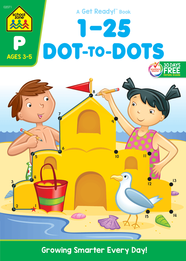 1-25 Dot-to-Dots Workbook delivers hours of fun and learning.