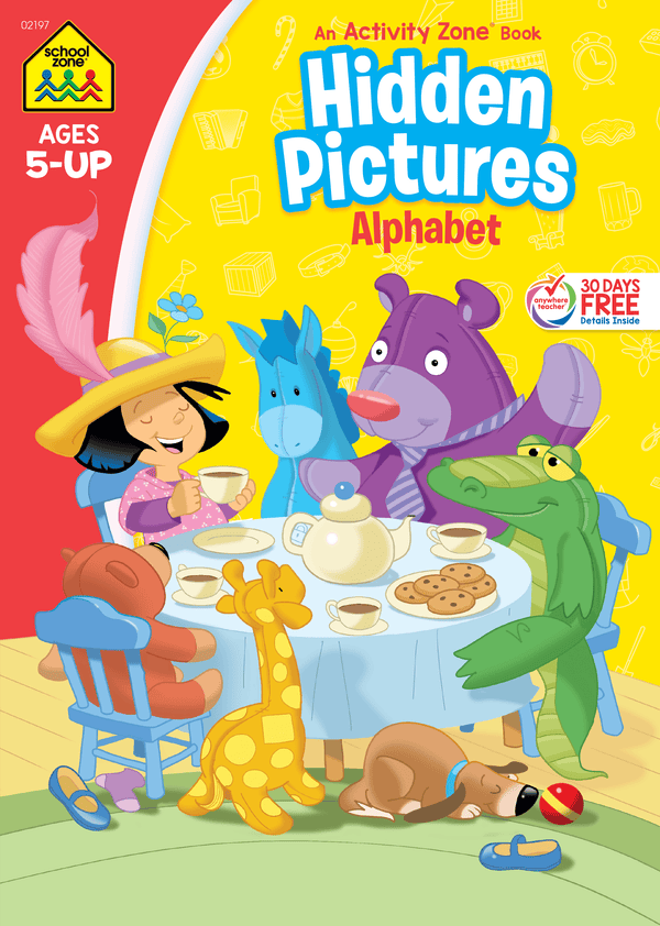 Hidden Pictures Alphabet Activity Zone Workbook develops powers of concentration, observation, and eye-hand coordination.