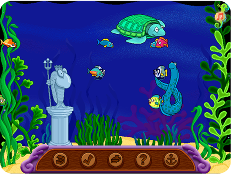 Use the prizes you won in the spelling games to decorate your tropical lagoon in Spelling 1-2 Software (Windows Download).
