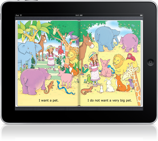 Kids can relate to wanting a really specific pet in I Want a Pet Read-along (iOS eBook).