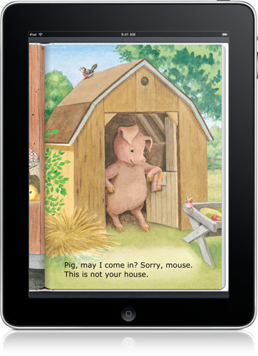 Memorable characters in Mouse Finds a House (iOS eBook) will capture kids' attention.