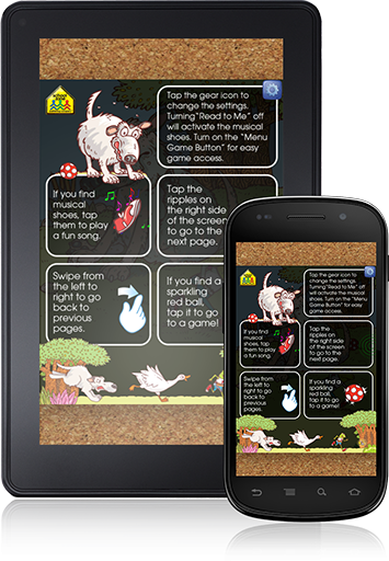 The interactivity of Jog, Frog, Jog - Start to Read! Undercover Book (Android App) will keep kids engaged.