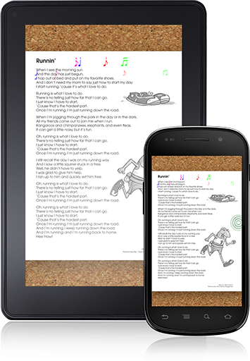 Jog, Frog, Jog - Start to Read! Undercover Book (Android App) even has songs for singing along!