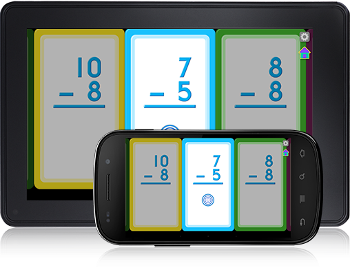 Give little learners a subtraction workout with this Subtraction Flash Cards Android app.