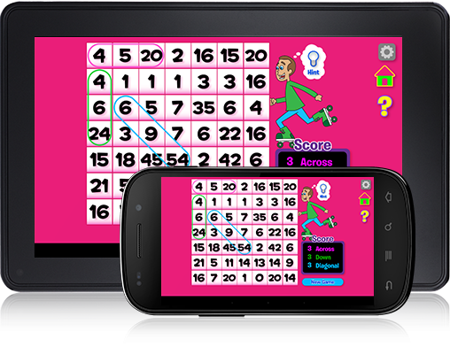 Test learning by spotting equations across, down, and diagonally in this Multiplication Flash Cards Android app.