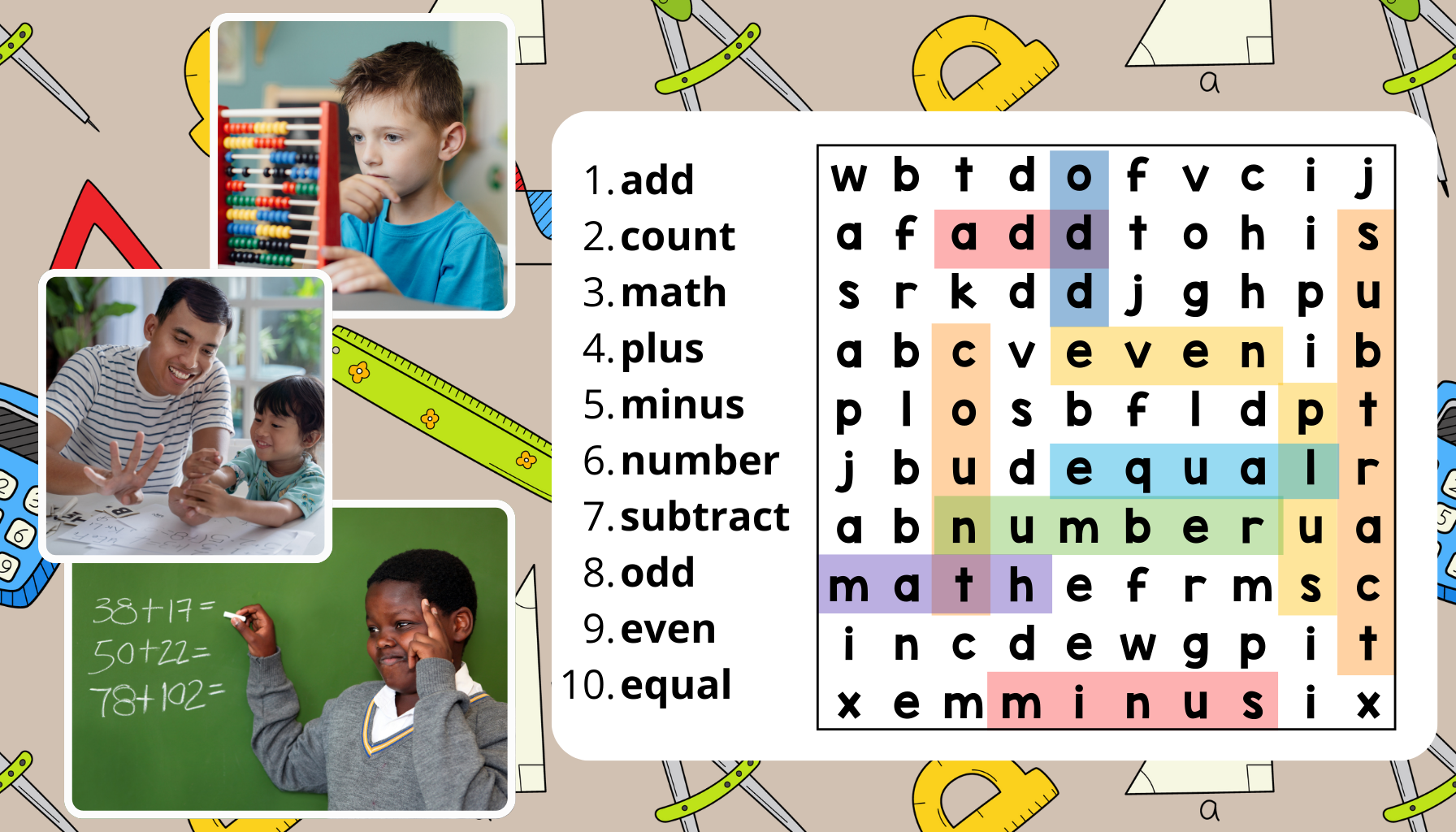 Word Math Activities Maths Activity: Word Search Puzzles – School Zone Publishing Company