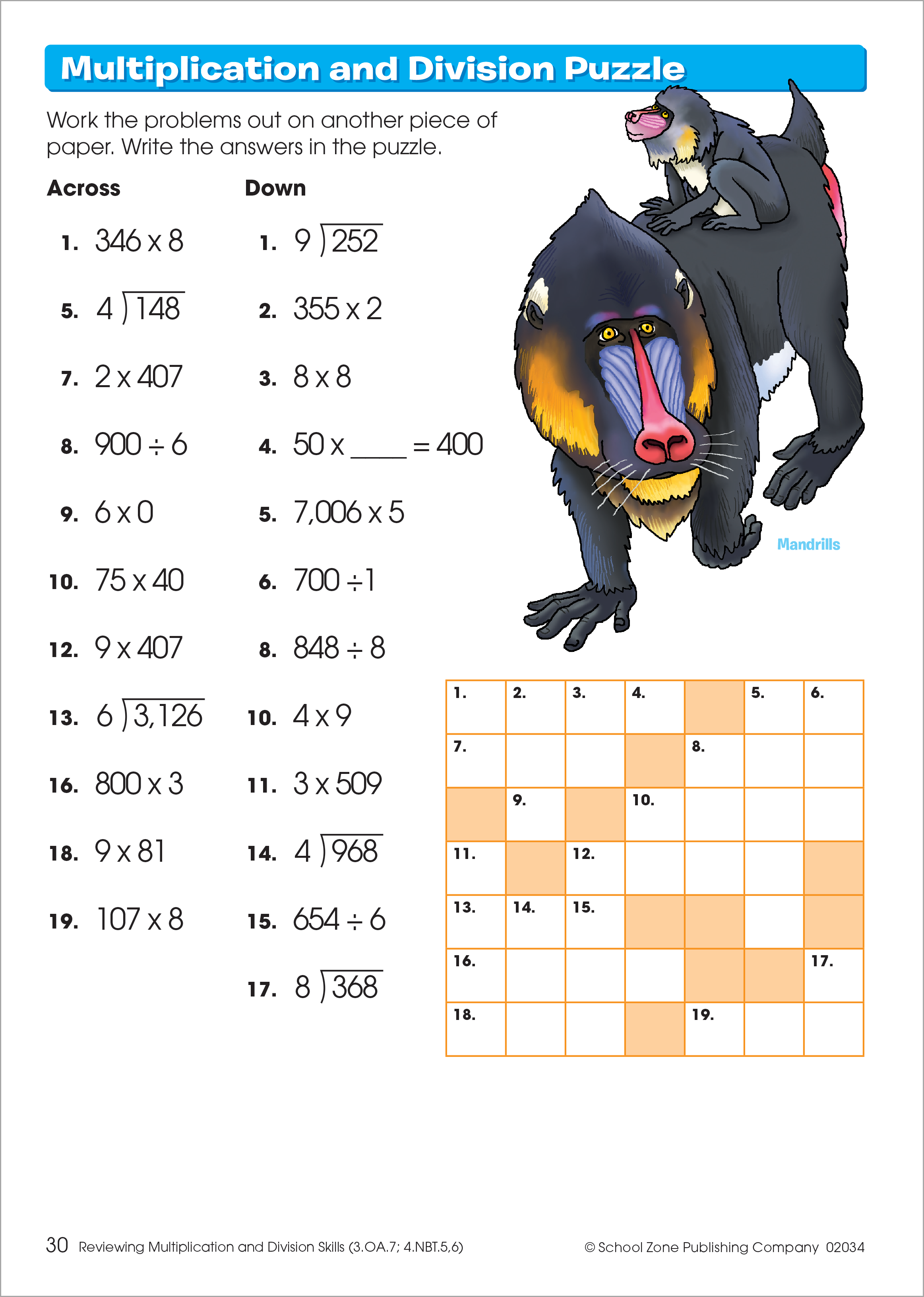 Multiplication Workbook for Kids 3-4 – School Zone Publishing Company