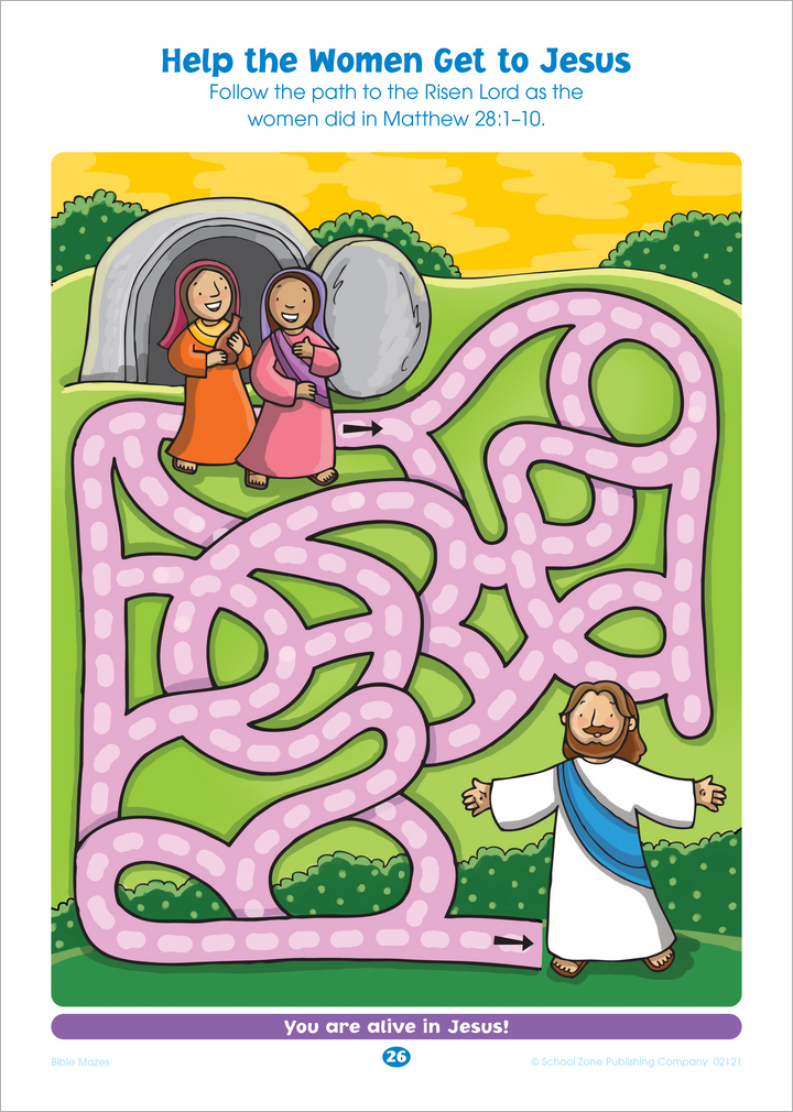 Remind children of God’s love and faithfulness with Bible Mazes.
