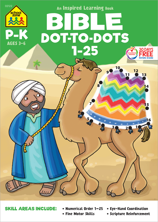 Bible Dot-to-Dots! 1-25 builds counting skills and knowledge of Scripture.