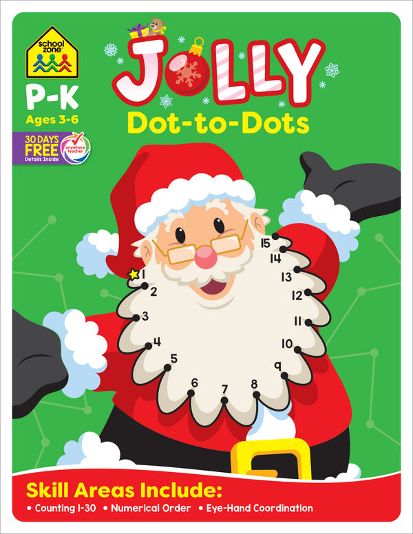 Jolly Dot-to-Dots Workbook - Festive Fun for Ages 3-6!