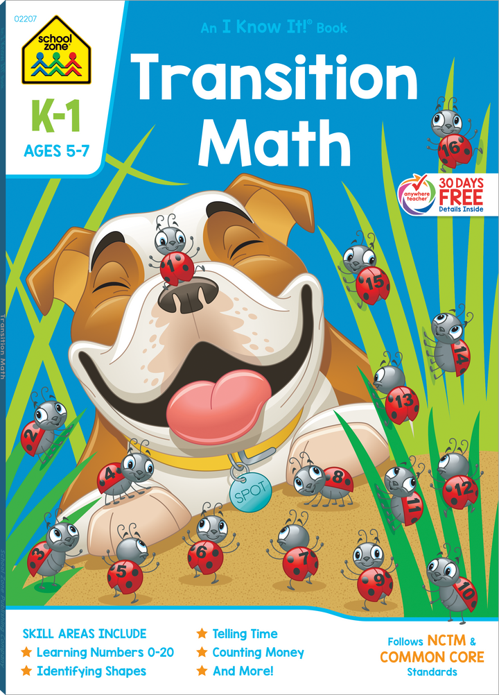 LearnToRead96冊【Level1-1.1-2.2-1.2-2】 Transition Math Grades K-1 – School Zone Publishing Company