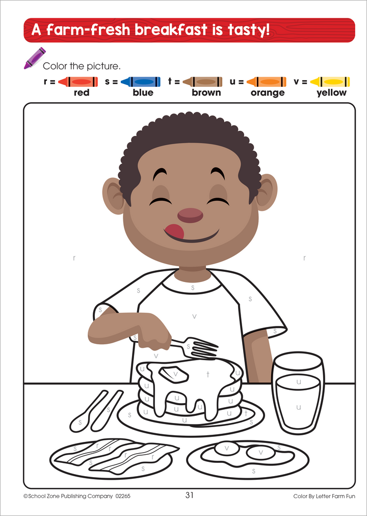 Color by Letter Farm Fun