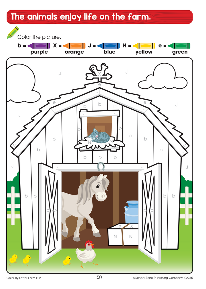 Color by Letter Farm Fun