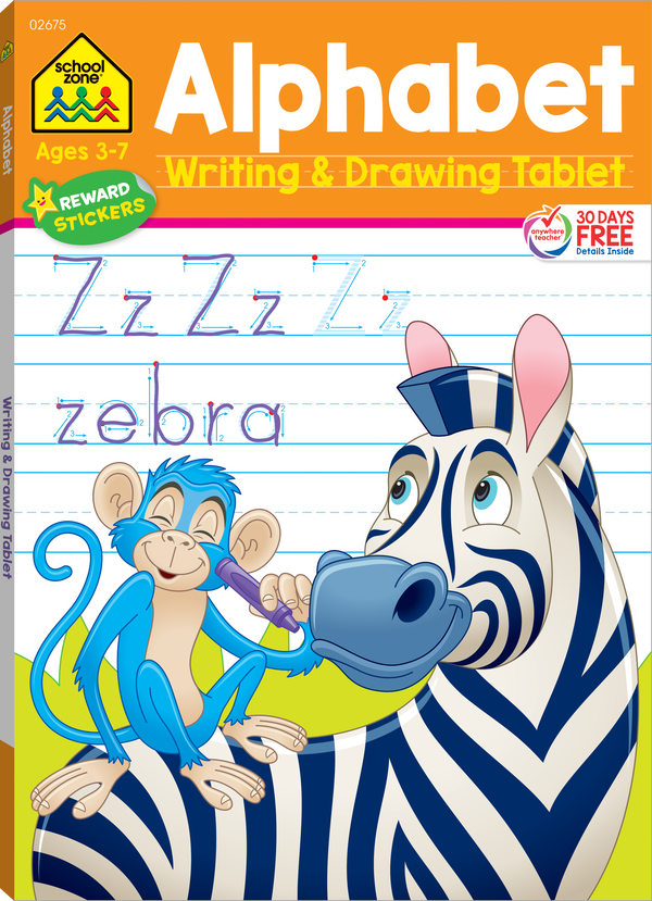 Alphabet Writing & Drawing Tablet provides whimsical ABC practice!