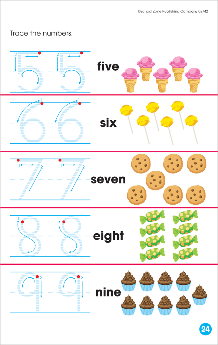 Little ones will practice saying and tracing numbers with this Get Ready For Kindergarten Little Get Ready! Book.