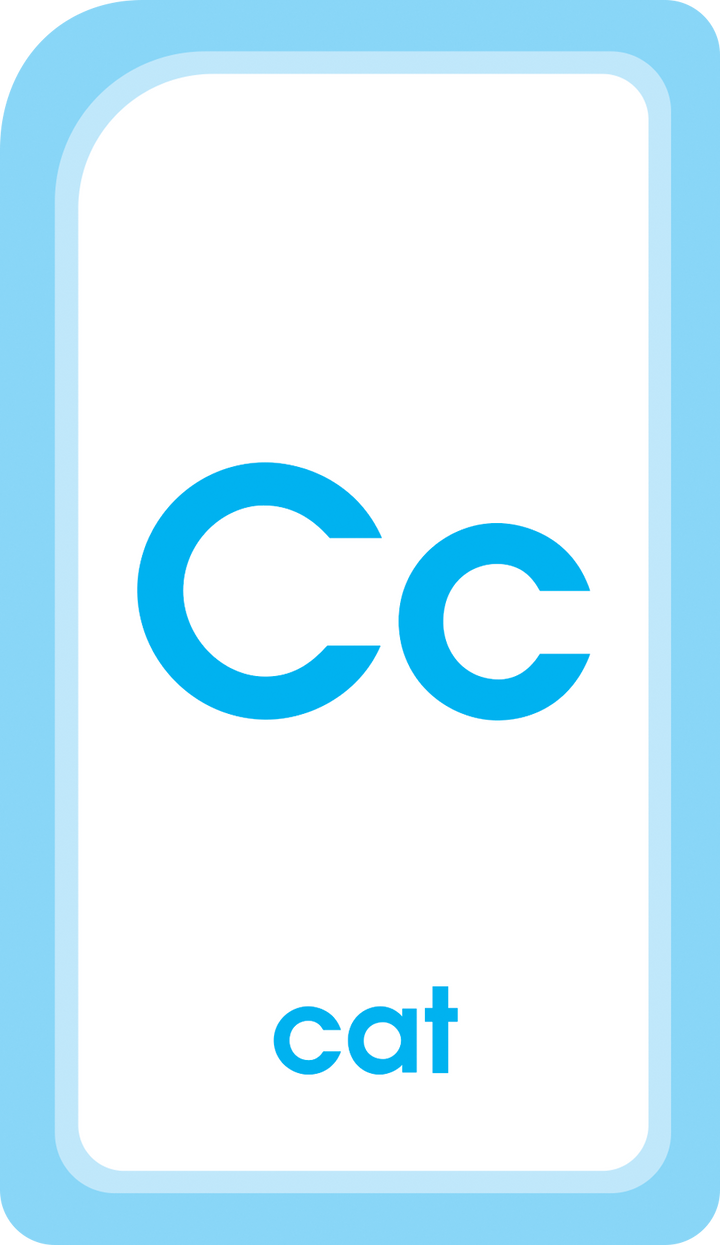 Cute illustrations help kids focus on Alphabet Fun Flash Cards.