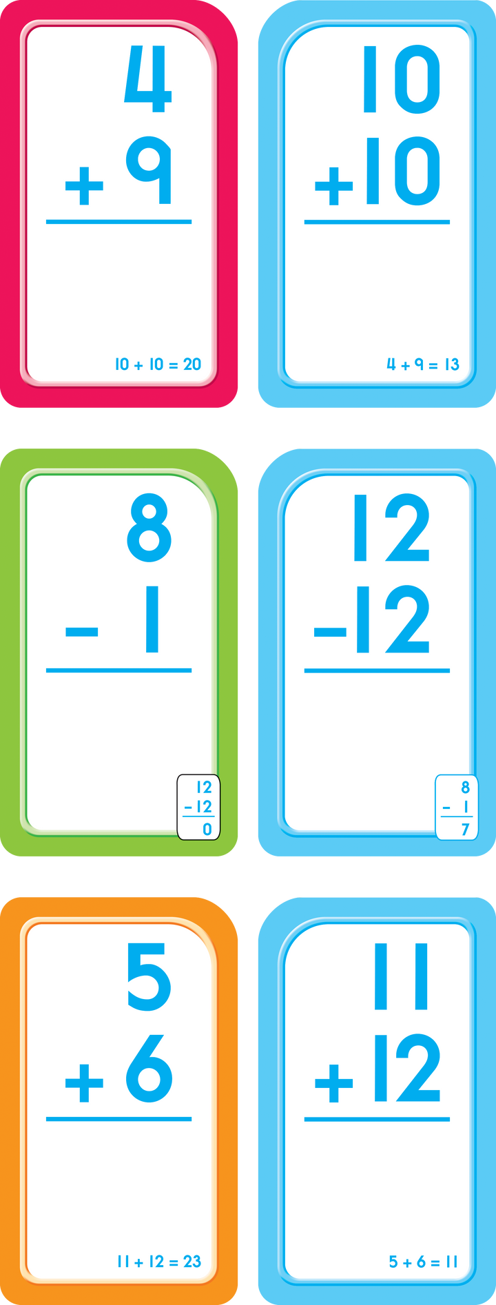 Addition Flash Cards 0-12 Pack – School Zone Publishing Company