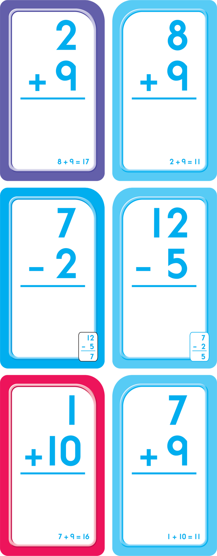 Get Ready Flash Cards Addition & Subtraction 2-Pack Grades 1-2 will add up to math success.