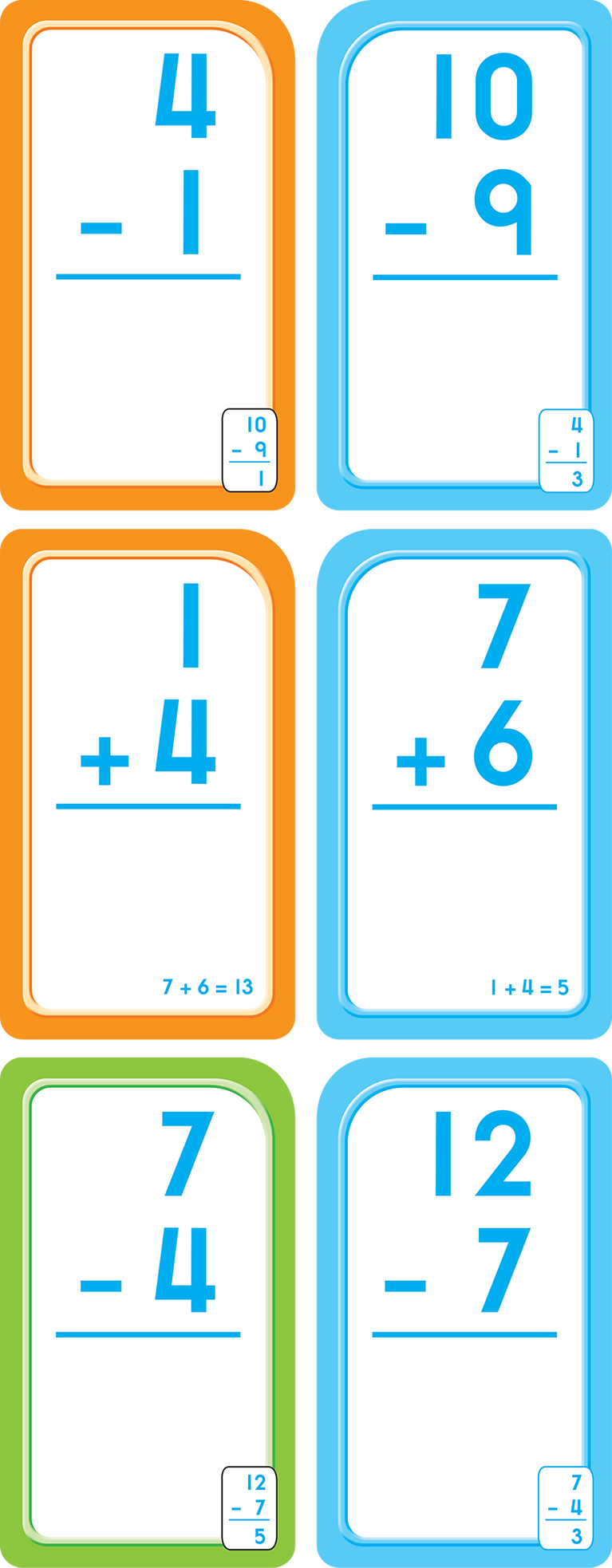 Get Ready Flash Cards Addition 0-12 & Subtraction 0-12 (2-Pack ...