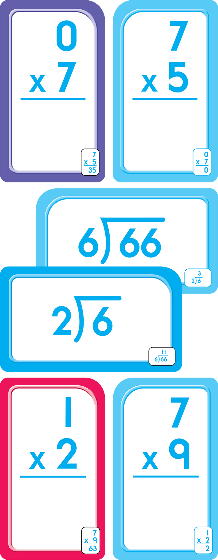 Get Ready Flash Cards Multiplication & Division 2-Pack Grades 3-4 includes Multiplication 0-12.