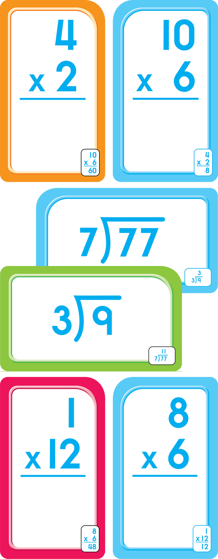 Kids increase speed and sharpen multiplication skills with Get Ready Flash Cards Multiplication & Division  2-Pack Grades 3-4.