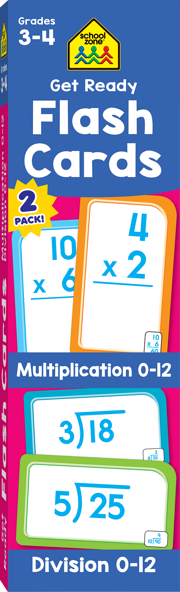 Get Ready Flash Cards Multiplication & Division 2-Pack Grades 3-4 will help kids be ready for the next level!
