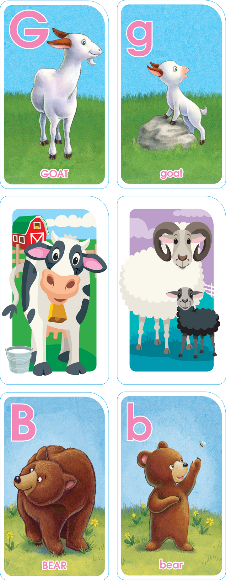 Strengthen vocabulary and word-picture association with this Get Ready Game Cards Go Fish & Memory Match Farm 2-Pack.