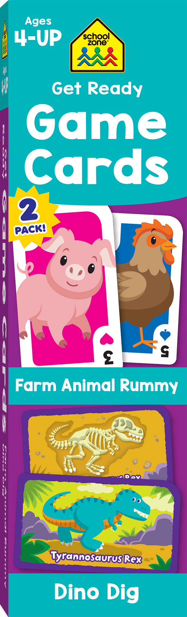 Get Ready Game Cards Farm Animal Rummy & Dino Dig 2-Pack is loaded with fun and learning!