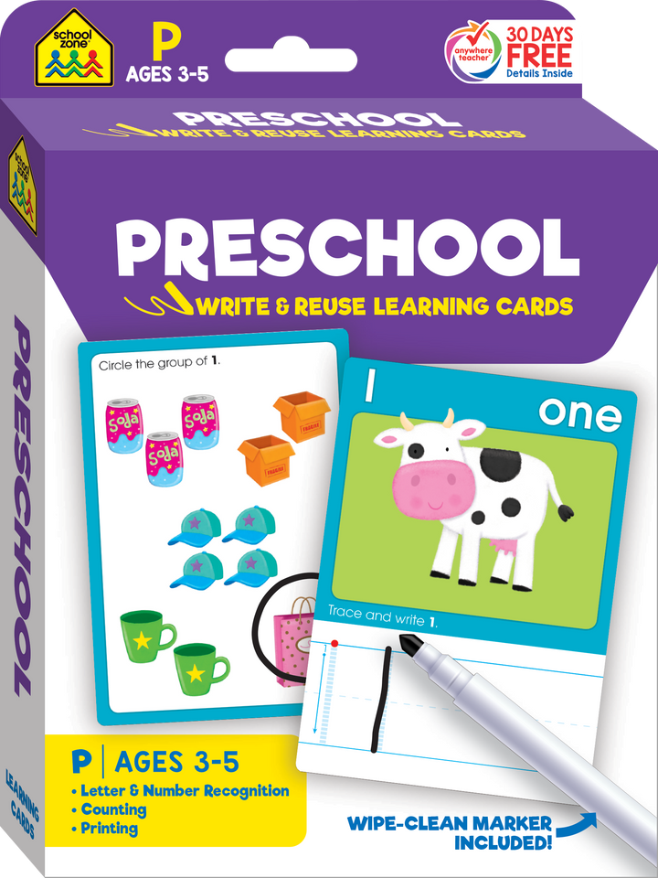 Preschool Write & Reuse Learning Cards