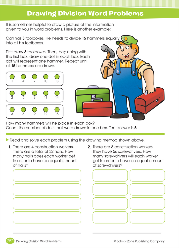 The story problems in Big Third Grade Workbook put kids' math, comprehension, and thinking skills to work.
