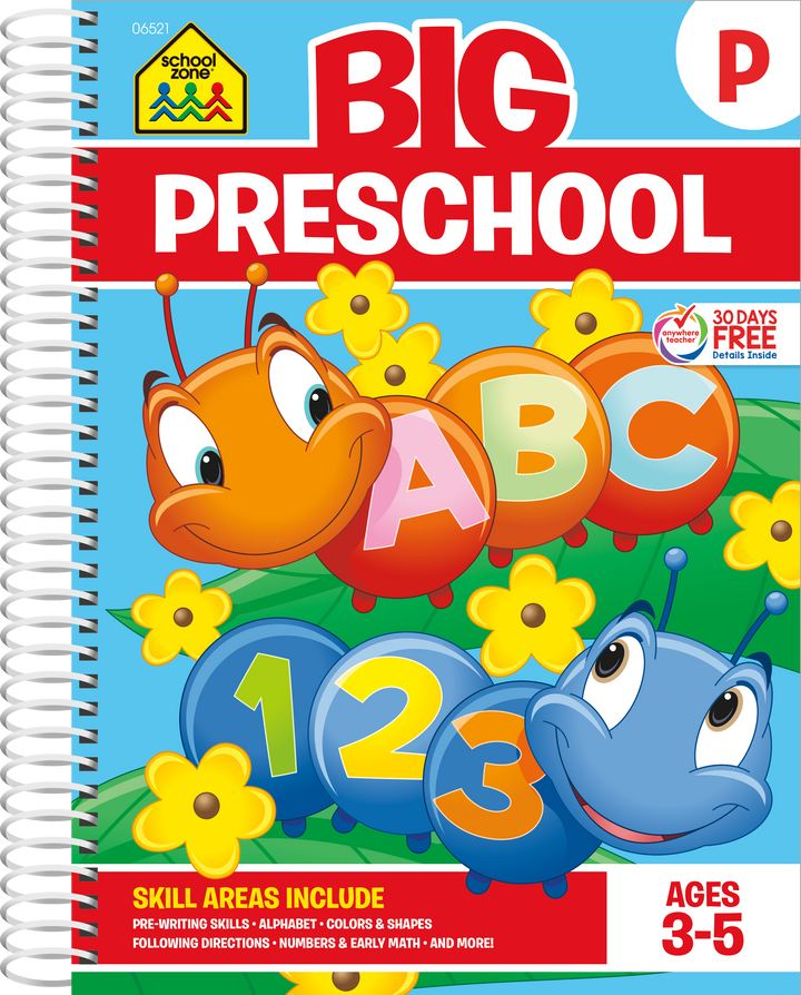 Big Preschool Workbook helps preschoolers get ready for reading, writing, and numbers!