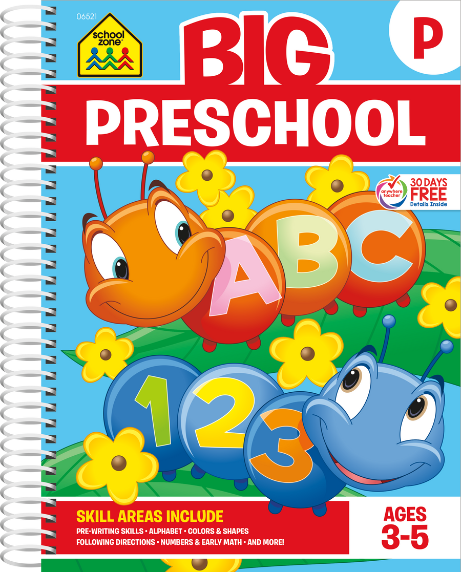 Big Preschool Workbook helps preschoolers get ready for reading, writing, and numbers!