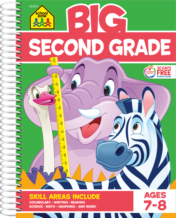 Big Second Grade Workbook covers a wide range of subjects that will keep kids focused while they enjoy learning.