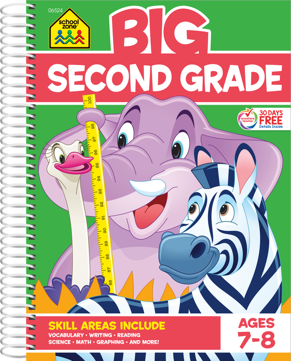 Big Second Grade Workbook covers a wide range of subjects that will keep kids focused while they enjoy learning.