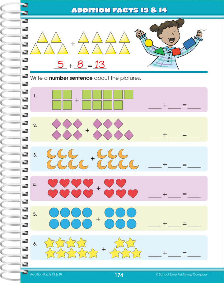 Find 320 pages of colorful activities for preschoolers and kindergartners in Big Math 1-2 Workbook.
