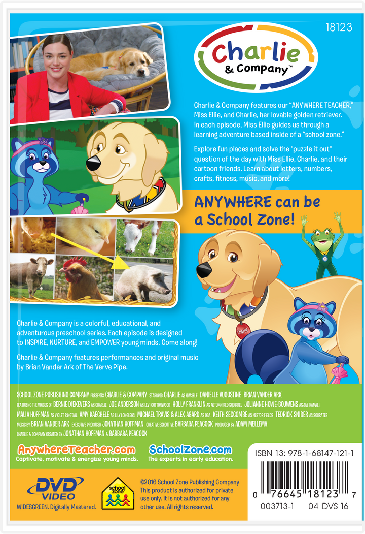 Kids will find hours and hours of fun and get-ready-for-school practice in this Charlie & Company 2-DVD set.