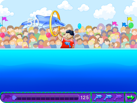 Math 1 On-Track Software (Windows Download) helps kids jump through math hoops as they look forward to playing Daredevil Dolphin.