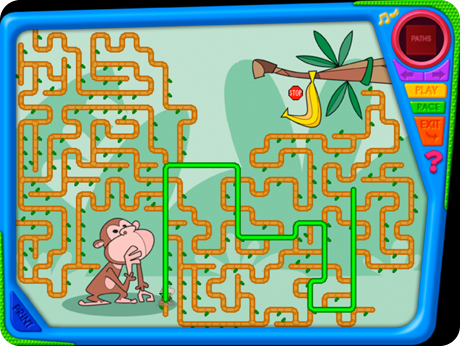 monkey to banana maze with more and more pathways 