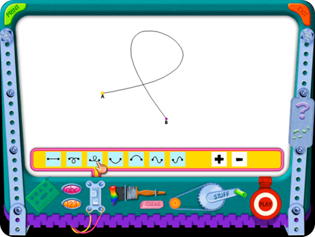 selecting various curves to draw on the screen